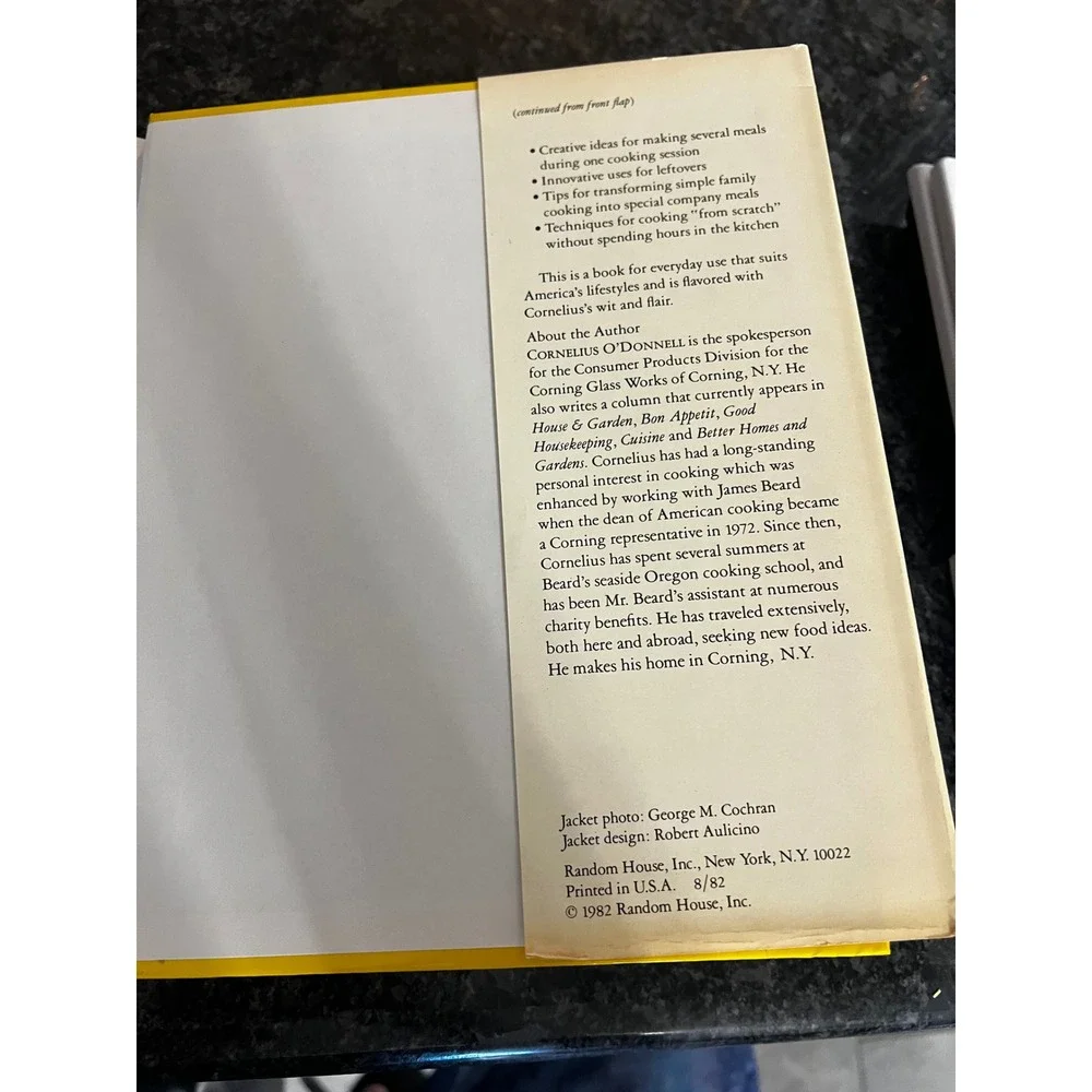 Cooking with Cornelius The Corning‎ Cookbook Signed First Edition 1982